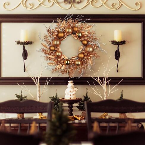 16 in. Unlit Christmas Wreath Blue Door Wreath Handcrafted with Artificial Eucalyptus Berries Ornaments for Farmhouse Holiday Thanksgiving Christmas Decoration in Kuwait