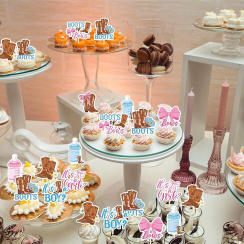 زخارف حفلة عيد ميلاد coquete - 36pcs القوس الأسود كب كيك أعلى القبعات الديكور القوس حفلة دش الطفل مستلزم in Kuwait