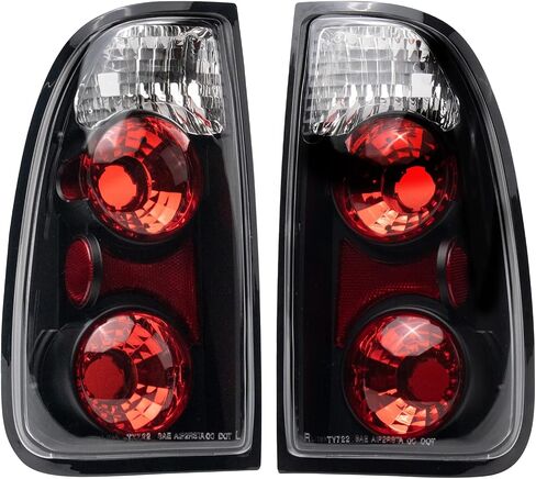 TRQ 2 Piece Driver & Passenger Side Tail Light Assembly Performance Set Clear Black Background Compatible with 2001-2006 Toyota Tundra TO2800129 TO2801129 in Saudi Arabia