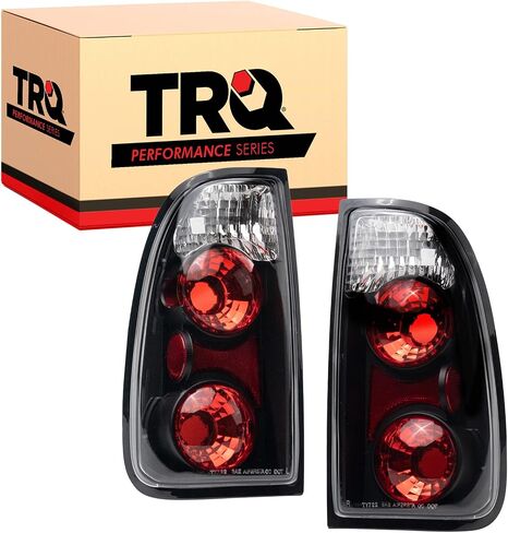 TRQ 2 Piece Driver & Passenger Side Tail Light Assembly Performance Set Clear Black Background Compatible with 2001-2006 Toyota Tundra TO2800129 TO2801129 in Saudi Arabia
