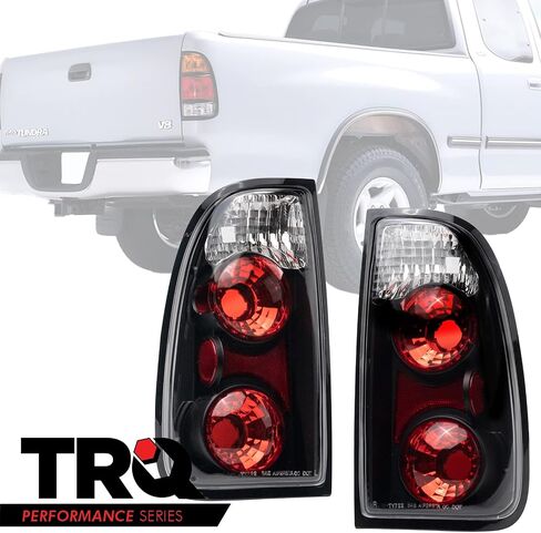 TRQ 2 Piece Driver & Passenger Side Tail Light Assembly Performance Set Clear Black Background Compatible with 2001-2006 Toyota Tundra TO2800129 TO2801129 in Saudi Arabia