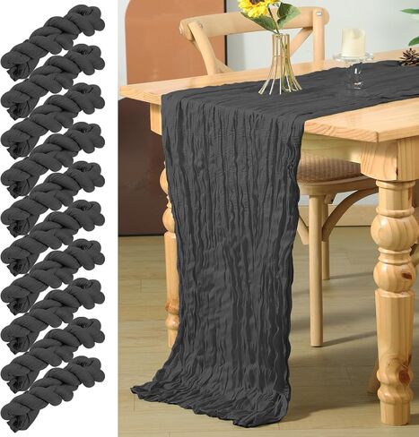 6 Pack 10 FT Cheesecloth Table Runner, Boho Table Runner, Sage Green Table Runner for Bridal Shower Wedding Table Decor Baby Shower Decorations Table Runner for Party (Sage Green) in Saudi Arabia