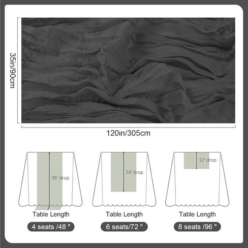 6 Pack 10 FT Cheesecloth Table Runner, Boho Table Runner, Sage Green Table Runner for Bridal Shower Wedding Table Decor Baby Shower Decorations Table Runner for Party (Sage Green) in Saudi Arabia