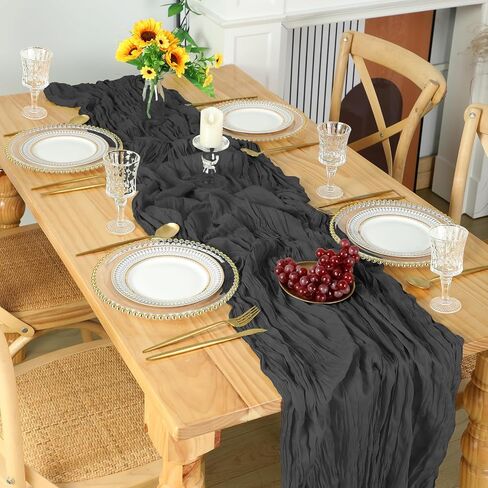 6 Pack 10 FT Cheesecloth Table Runner, Boho Table Runner, Sage Green Table Runner for Bridal Shower Wedding Table Decor Baby Shower Decorations Table Runner for Party (Sage Green) in Saudi Arabia