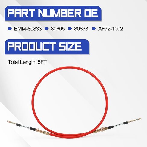 80833 5Ft Automatic Transmission Shifter Cable Eyelet End for B&M Transmission Shift Lever Replace# BMM-80833, 80605 80833 AF72-1002 in Saudi Arabia