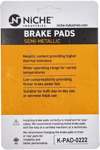 NICHE Brake Pad Set for Kawasaki Z800 Triumph Sprint Speed Four Bonneville T2020602 Rear Semi-Metallic in Saudi Arabia