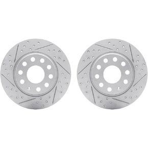 Dynamic Friction Company Brake Rotors For 2010-2023 Audi A3; 2018-2021 Audi Q2; 2017-2018 Seat Ateca; 2012-2013 Volkswagen Beetle| Rear Drilled Slotted Disc Brake Rotors| Brakes and Rotors in Saudi Arabia