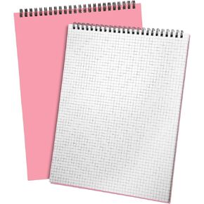 2 حزمة Top Spiral Paper Notebooks 8.7 x11.4 بوصة A4 شبكة الشبكة Notepad 70 Sheet Memo Steno Pad for Engineering Crooking Drawing School School School Supplies (Black) in Kuwait