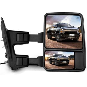 SCITOO Towing Mirrors Fit 1999-2007 For Ford For F250 For F350 For F450 For F550 Super Duty Series with Power Heated Arrow Turn Signal Chrome A Pair Of Tow Mirrors in Kuwait