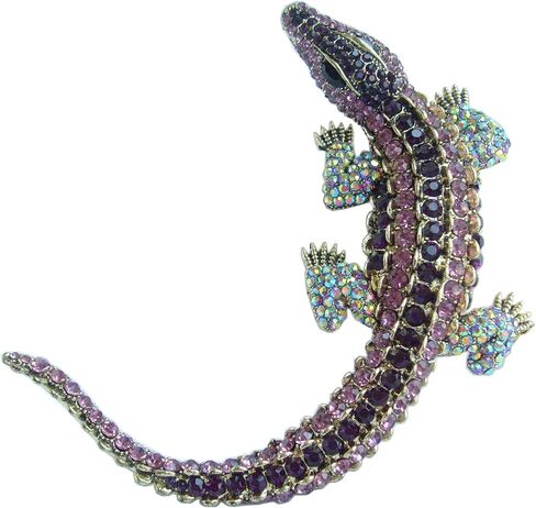4.13" Alligator Crocodile Brooch Pin Pendant Austrian Crystal BZ5009 in Saudi Arabia
