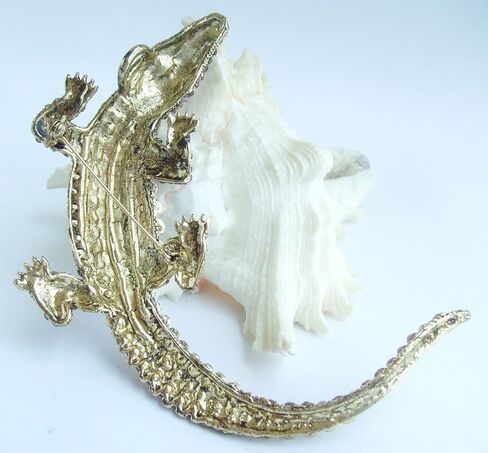 4.13" Alligator Crocodile Brooch Pin Pendant Austrian Crystal BZ5009 in Saudi Arabia