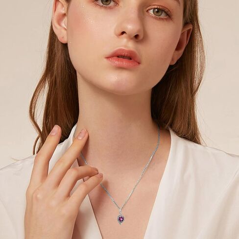 قلادة تنين للنساء من الفضة الاسترليني عيار 925 على شكل تنين مع قلادة على شكل قلب من حجر الميلاد للهدايا in Kuwait