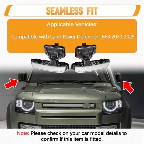 Riloer Side Mirror Marker Light, 2pcs Car Front Side Wing Mirror Dynamic Turn Signal Light, Compatible with Land Rover Defender L663 2020-2025 (Smoked) in Saudi Arabia