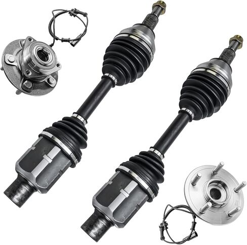 Detroit Axle - 4WD Front CV Axles Wheel Bearing Hubs for 2012-2018 Ram 1500, 2 Wheel Bearing and Hubs 2 CV Axles Assembly 2013 2014 2015 2016 2017 Replacement in Saudi Arabia