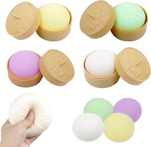 4 أجهزة الكمبيوتر الزلابية الزلابية الزلابية كرة الإجهاد تضغط على البالغين التخفيف من التخفيف من كعكة ملونة محشوة على البخار لهدايا أعياد الميلاد ، جزء ، إلخ. in Kuwait