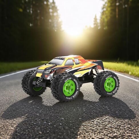 MX28 F/R 2.8" RC Car Tires with 12mm/14mm Hex Adapter RC Wheels and Tires Set 1/10 Scale RC Truck Tires for Arrma Big Rock Granite Traxxas Rustler Stampede VORTEKS 3S 4PCS (Style B) - Black in Kuwait