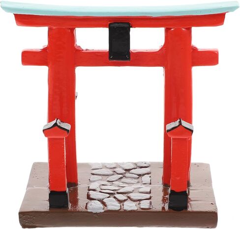 Garneck Japanese Torii Gate Shinto Ornament Shrine Temple Fairy Zen Gardens Decor Japan Altar Shelf Torii Gate Statue Landscape Miniatures for Home Fish Tank Aquarium Decorations in Saudi Arabia
