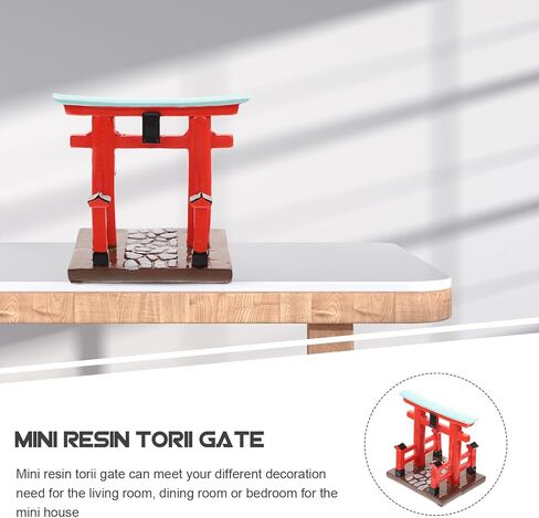 Garneck Japanese Torii Gate Shinto Ornament Shrine Temple Fairy Zen Gardens Decor Japan Altar Shelf Torii Gate Statue Landscape Miniatures for Home Fish Tank Aquarium Decorations in Saudi Arabia