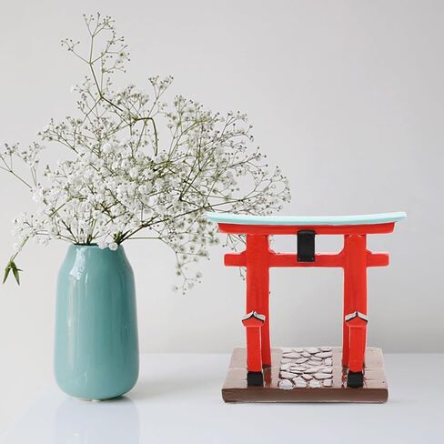 Garneck Japanese Torii Gate Shinto Ornament Shrine Temple Fairy Zen Gardens Decor Japan Altar Shelf Torii Gate Statue Landscape Miniatures for Home Fish Tank Aquarium Decorations in Saudi Arabia