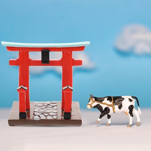 Garneck Japanese Torii Gate Shinto Ornament Shrine Temple Fairy Zen Gardens Decor Japan Altar Shelf Torii Gate Statue Landscape Miniatures for Home Fish Tank Aquarium Decorations in Saudi Arabia
