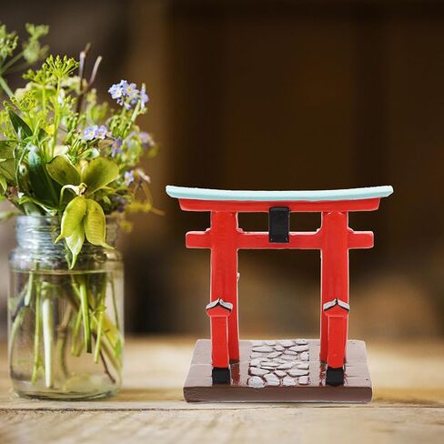 Garneck Japanese Torii Gate Shinto Ornament Shrine Temple Fairy Zen Gardens Decor Japan Altar Shelf Torii Gate Statue Landscape Miniatures for Home Fish Tank Aquarium Decorations in Saudi Arabia