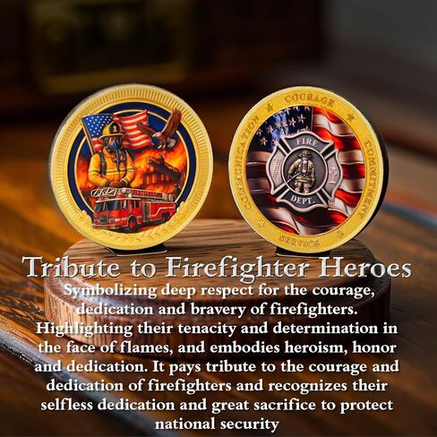 Firefighter Challenge Coin - First Responder Fireman Coins - Run Towards The Fire Rescue Commemorativer Coins - Honor Fire Department Rescue Prayer Coin Appreciation Fireman Gifts in Kuwait