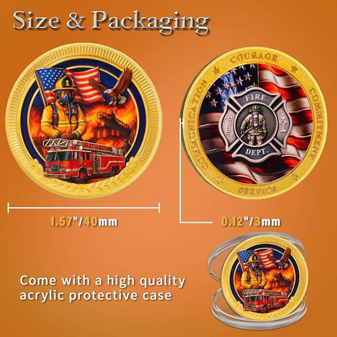 Firefighter Challenge Coin - First Responder Fireman Coins - Run Towards The Fire Rescue Commemorativer Coins - Honor Fire Department Rescue Prayer Coin Appreciation Fireman Gifts in Kuwait