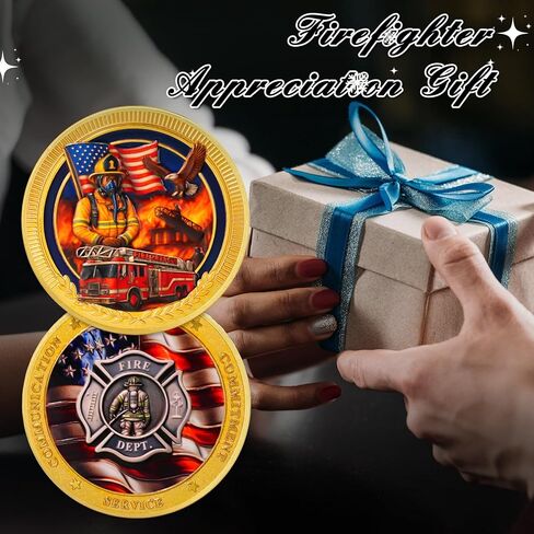 Firefighter Challenge Coin - First Responder Fireman Coins - Run Towards The Fire Rescue Commemorativer Coins - Honor Fire Department Rescue Prayer Coin Appreciation Fireman Gifts in Kuwait