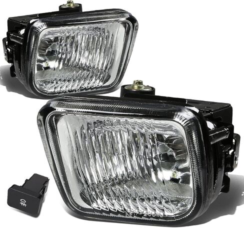 Auto Dynasty Compatible with Honda Civic Driving Bumper Fog Light+Bulbs+Switch (Amber Lens) - 6th Generation EJ EM EK D16 in Saudi Arabia