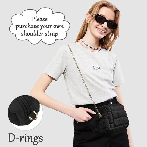 Puffer Quilted Makeup Bag Cosmetic Bags,Puffy Travel Toiletry Pouch for Women,Cute Checkered Zipper Bag Travel Essential,Portable Aesthetic Make up Organizer Bag for Gifts Work Daily(Black,M) in Saudi Arabia