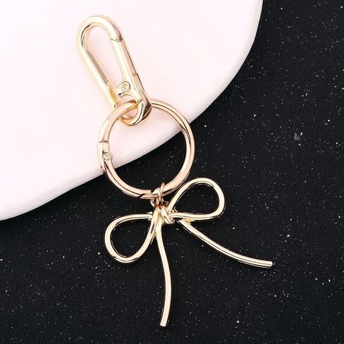 Sparkly Bow Bag Charm Keychain - Rhinestone Bow Key Chain for Women - Cute Purse Handbag Charms Accessories in Kuwait
