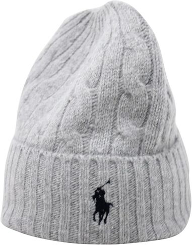 POLO RALPH LAUREN Men's Classic Cable Cuff Hat, Black in Saudi Arabia