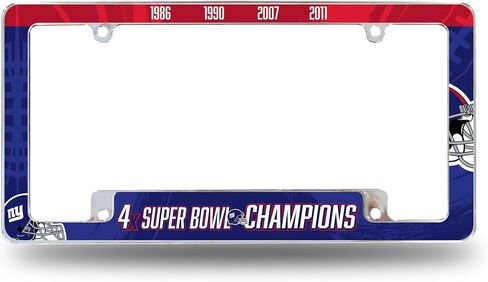 Rico Industries NFL Football Kansas City Chiefs 4 Time Super Bowl Champs 12" x 6" Chrome All Over Automotive License Plate Frame for Car/Truck/SUV in Saudi Arabia