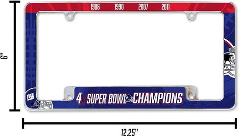 Rico Industries NFL Football Kansas City Chiefs 4 Time Super Bowl Champs 12" x 6" Chrome All Over Automotive License Plate Frame for Car/Truck/SUV in Saudi Arabia