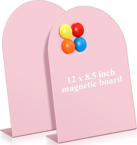 Shimeyao 2 Pcs Pink Magnetic Bulletin Board for Tabletops with 8 Magnets 10x7 Inch Memo Display Easel Stand for Home Office School Kitchen Table Supplies in Kuwait