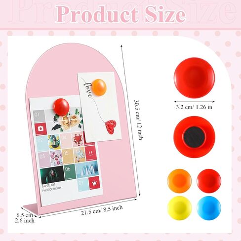 Shimeyao 2 Pcs Pink Magnetic Bulletin Board for Tabletops with 8 Magnets 10x7 Inch Memo Display Easel Stand for Home Office School Kitchen Table Supplies in Kuwait