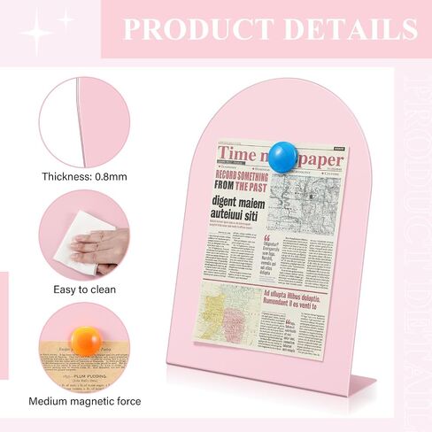Shimeyao 2 Pcs Pink Magnetic Bulletin Board for Tabletops with 8 Magnets 10x7 Inch Memo Display Easel Stand for Home Office School Kitchen Table Supplies in Kuwait
