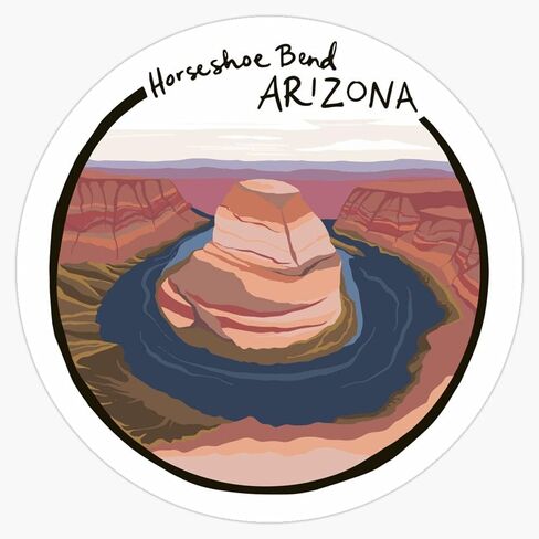 Magnet Horseshoe Bend Az Magnet Vinyl Decal Sticker 5" in Saudi Arabia