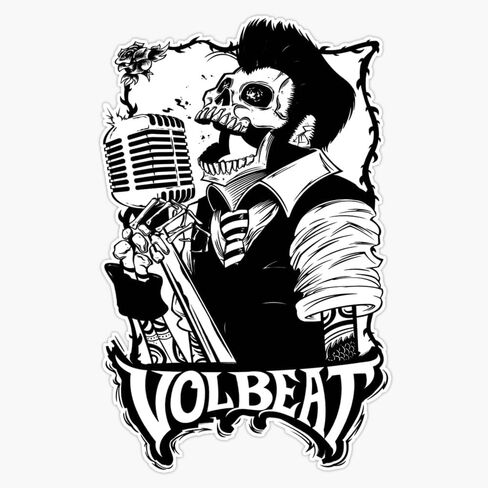 مغناطيس شعار جديد Volbeat مغناطيس الفينيل ملصق لاصق لامع ورائع 5" in Saudi Arabia