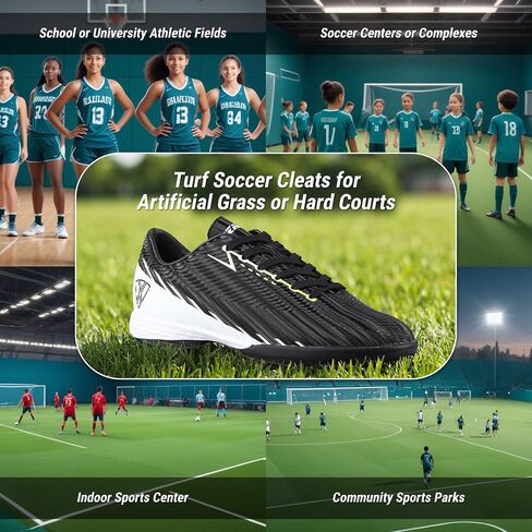 Tesoro Turf Soccer Shoes-Black/White in Saudi Arabia