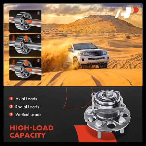 A-Premium Rear Wheel Bearing and Hub Assembly with 5-Lug Compatible with Honda CR-V 2007-2011, Accord Crosstour 2010-2011, Crosstour 2012-2015, FWD Only in Saudi Arabia