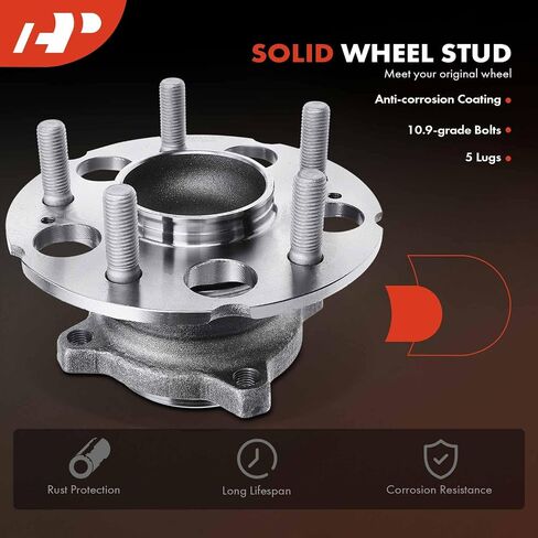 A-Premium Rear Wheel Bearing and Hub Assembly with 5-Lug Compatible with Honda CR-V 2007-2011, Accord Crosstour 2010-2011, Crosstour 2012-2015, FWD Only in Saudi Arabia