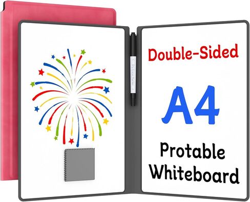 لوحة محو جافة محمولة ، دفتر ألواح بيضاء قابلة لإعادة الاستخدام ، غطاء بيض مزدوج على الوجهين 9.5 "× 6.6" مع علامة ، قطعة قماش المسح (الأزرق) in Kuwait