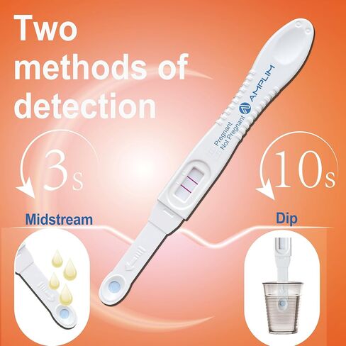 Amplim Early Detection HCG Pregnancy Test – 6 Days Sooner Results at Home | Over 99% Accurate, 10 MIU Sensitivity, Quick 2-Second Midstream Test | Bulk Pack of 15 for Reliable Pregnancy Confirmation in Kuwait