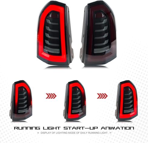 براعة الوقت LED أضواء خلفية لكرايسلر 300 300C 2011-2014 بدء الرسوم المتحركة متتابعة بدوره إشارة المصابيح الخلفية السوداء ملحقات الجمعية in Kuwait