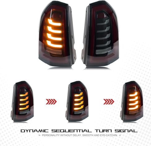 براعة الوقت LED أضواء خلفية لكرايسلر 300 300C 2011-2014 بدء الرسوم المتحركة متتابعة بدوره إشارة المصابيح الخلفية السوداء ملحقات الجمعية in Kuwait