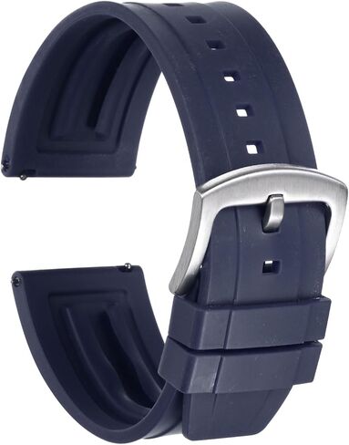 Watch Bands, 26mm Rubber Watch Strap Quick Release Adjustable Elastic Watch Wristband Replacement Straps for Men & Women Sport/Daily/Outdoor [Blue Strap, Silver Buckle] in Saudi Arabia
