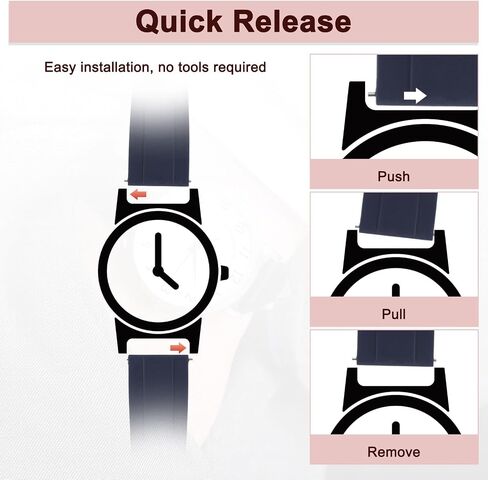 Watch Bands, 26mm Rubber Watch Strap Quick Release Adjustable Elastic Watch Wristband Replacement Straps for Men & Women Sport/Daily/Outdoor [Blue Strap, Silver Buckle] in Saudi Arabia
