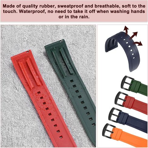 Watch Bands, 26mm Rubber Watch Strap Quick Release Adjustable Elastic Watch Wristband Replacement Straps for Men & Women Sport/Daily/Outdoor [Blue Strap, Silver Buckle] in Saudi Arabia
