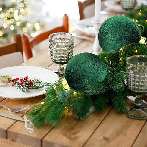 Green Velvet Balls Ornaments for Christmas Tree 15 PCS, Big Shatterproof Christmas Bulbs Ornaments Set-Decorative Hanging Baubles, Flocked Classic Decorations for Holiday(Emerald Green,3.15 Inch) in Saudi Arabia